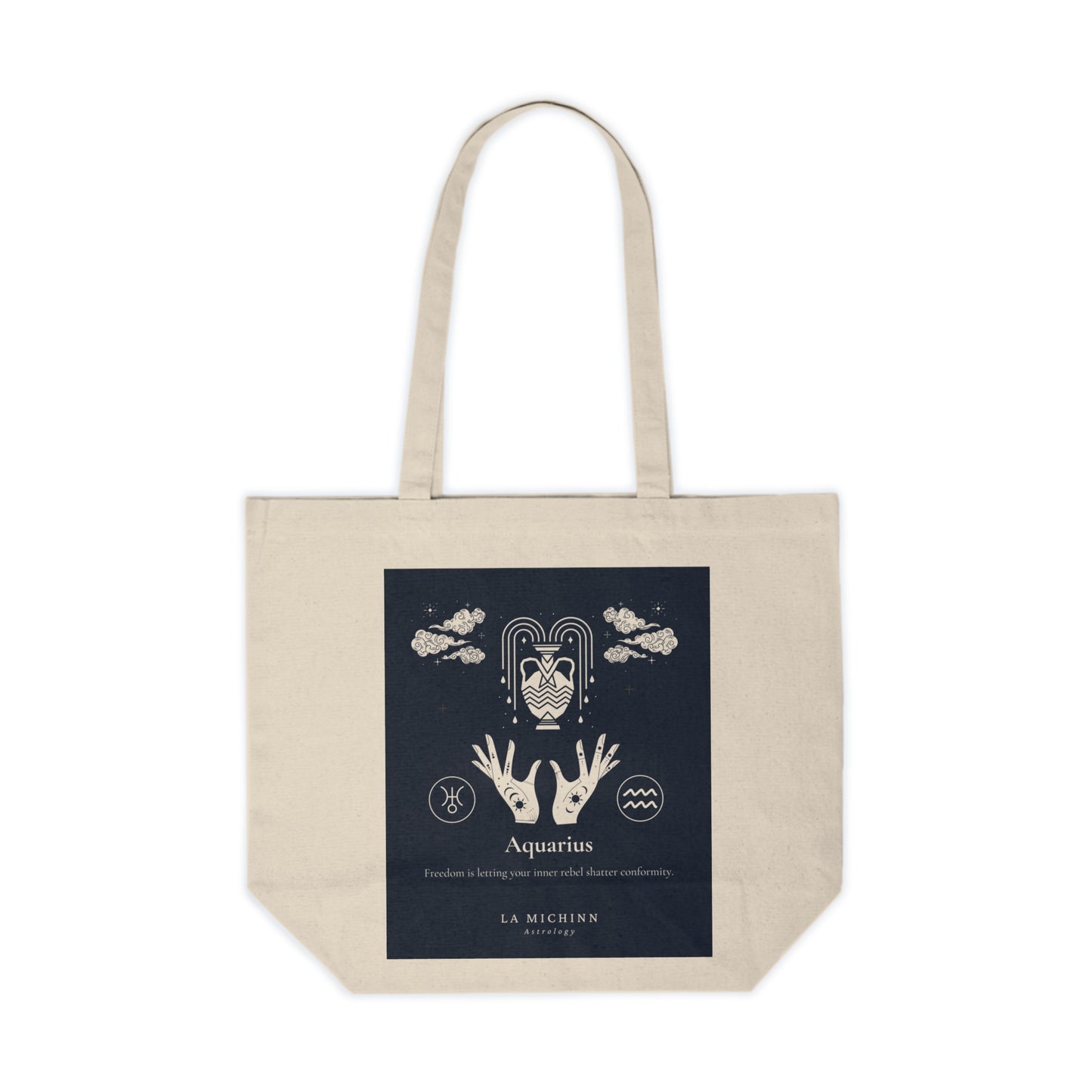 Aquarius Canvas Shopping Tote - Eco-Friendly Bag for Zodiac Lovers