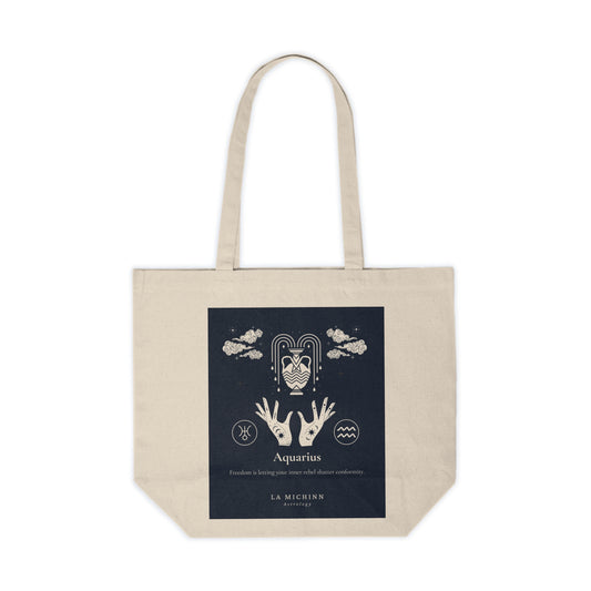 Aquarius Canvas Shopping Tote - Eco-Friendly Bag for Zodiac Lovers