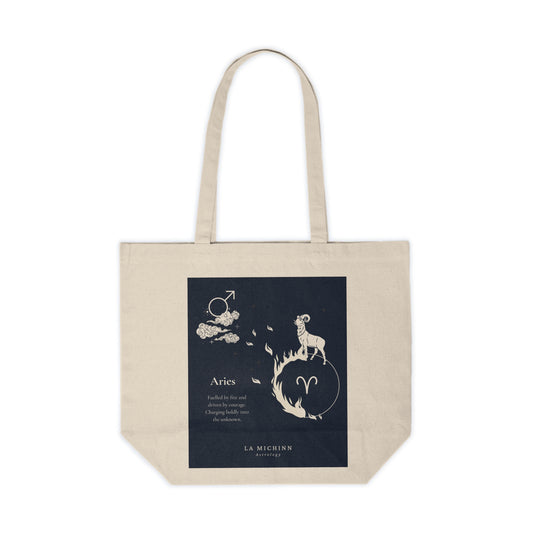 Aries Canvas Shopping Tote - Eco-Friendly Bag for Zodiac Lovers