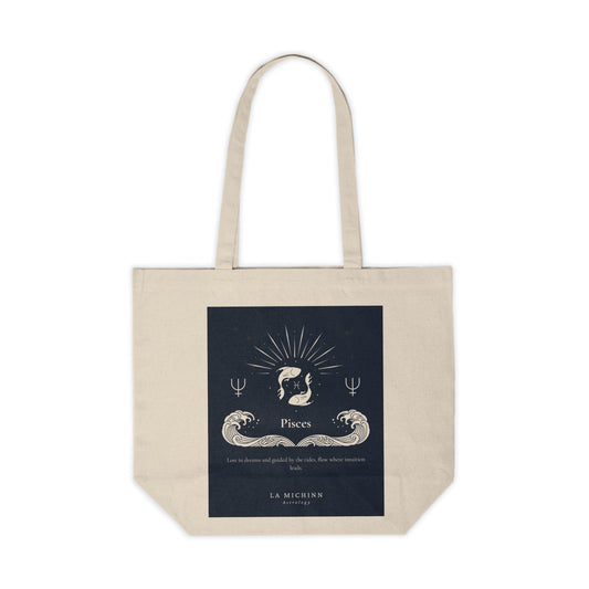 Pisces Canvas Shopping Tote - Eco-Friendly Bag for Zodiac Lovers