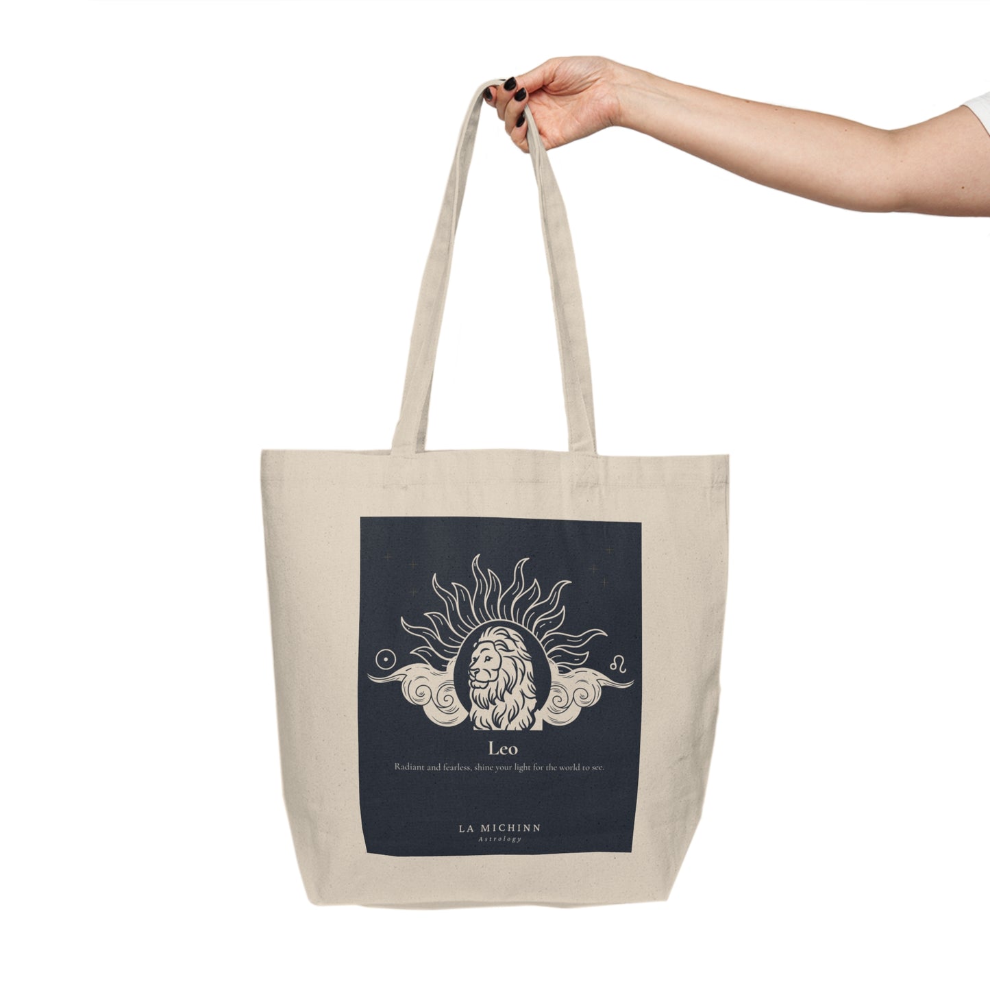 Leo Canvas Shopping Tote - Eco-Friendly Bag for Zodiac Lovers