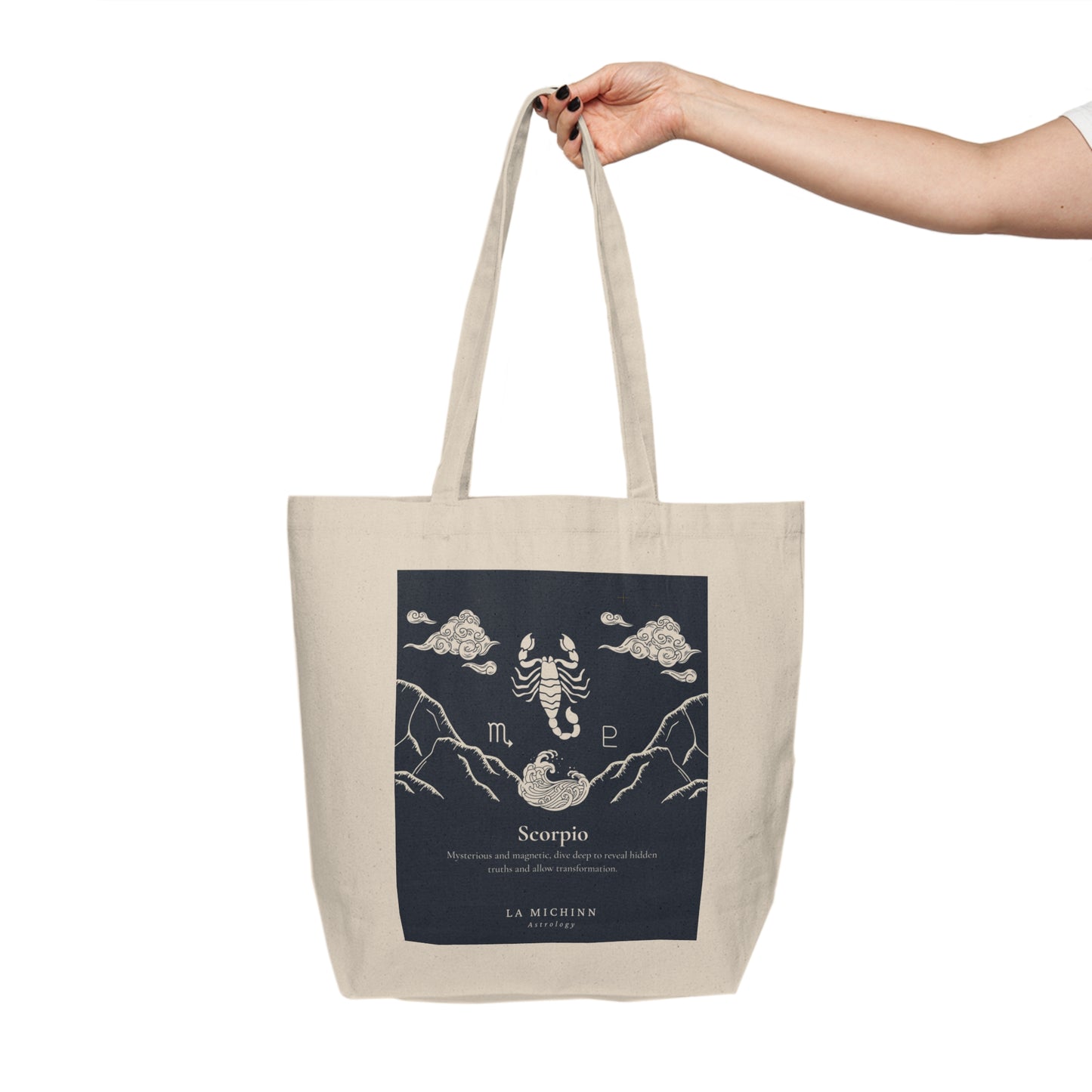 Scorpio Canvas Shopping Tote - Eco-Friendly Bag for Zodiac Lovers