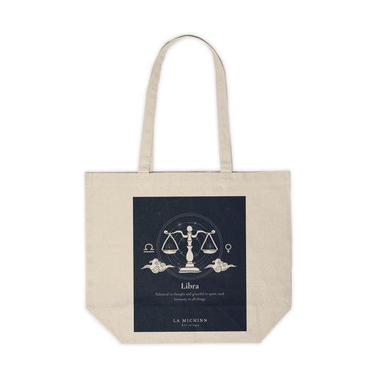 Libra Canvas Shopping Tote - Eco-Friendly Bag for Zodiac Lovers