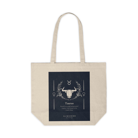 Taurus Canvas Shopping Tote - Eco-Friendly Bag for Zodiac Lovers