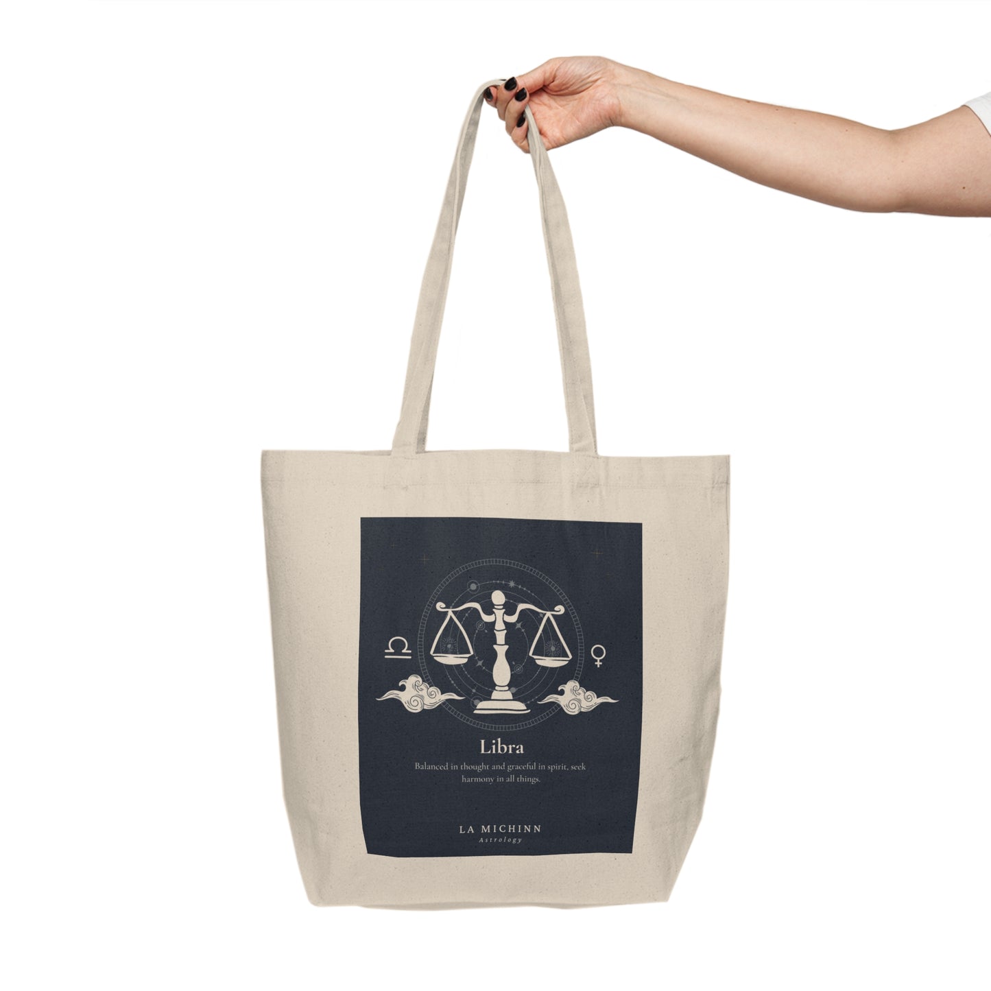 Libra Canvas Shopping Tote - Eco-Friendly Bag for Zodiac Lovers