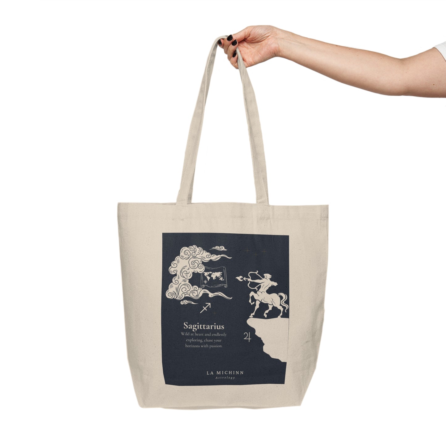 Sagittarius Canvas Shopping Tote - Eco-Friendly Bag for Zodiac Lovers